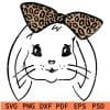 Easter bunny leopard Prints bow svg