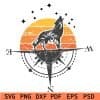 Camping Compass Wolf SVG