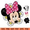 Layered Floral Minnie With Polka Dots Bow SVG