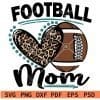 Football mom leopard Ptints Heart Symbol SVG