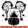 Disney Head with Castle and Pumpkin SVG