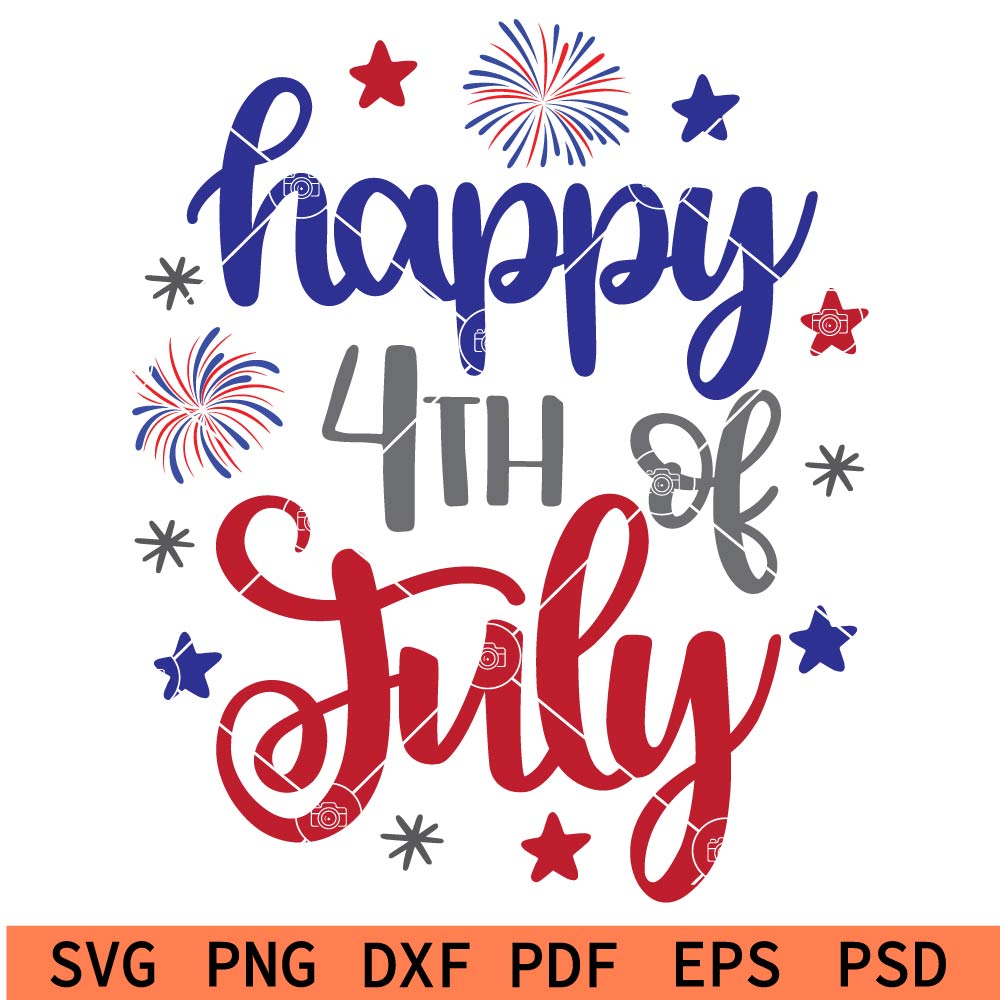 Happy 4th of july svg, 4th of July fireworks SVG, Fireworks and stars ...