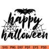 Happy Halloween bat spiderweb SVG