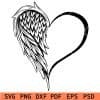 Heart symbol angel wings SVG