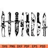 Horror movie characters in knives svg