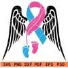 Infant loss Angel Wings SVG