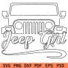 Jeep Girl outline SVG