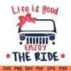 Life is good enjoy the ride red bow Jeep svg