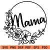 Circular Floral Frame Mama SVG