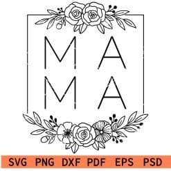 Rectangle Floral Frame Mama SVG
