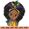 Cute Afro Girl Mardi Gras SVG