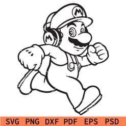 Super Mario Line Art SVG