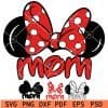 Minnie Ears with Polka Dots Bow Mom SVG