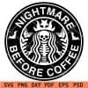 Nightmare before coffee svg