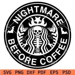 Nightmare before coffee svg