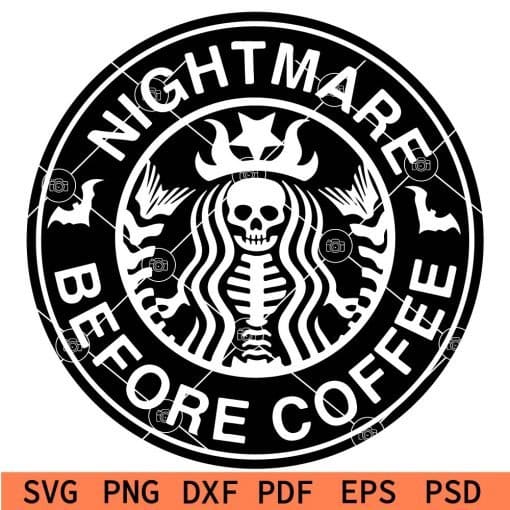 Nightmare before coffee svg