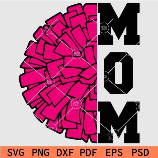 Pom pom cheer mom svg