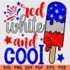 red white and cool Patriotic Icecream svg