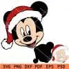 Layered Mickey Head with santa hat SVG