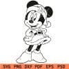 Minnie with christmas dress lineart SVG