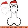 Male private part with santa hat and beard SVG