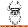 Santa skull with beards outline svg