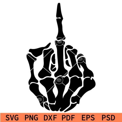 Skeleton middle finger svg