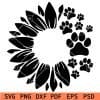 Sunflower paw print SVG