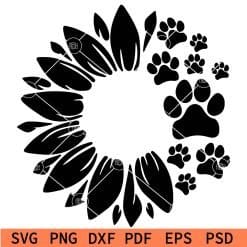 Sunflower paw print SVG
