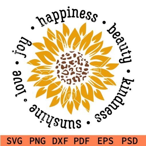 Leopard Prints Sunflower Inspiration SVG