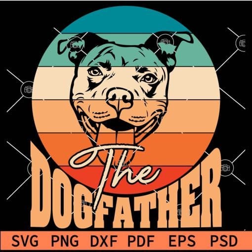 Retro Circle the dog father SVG,