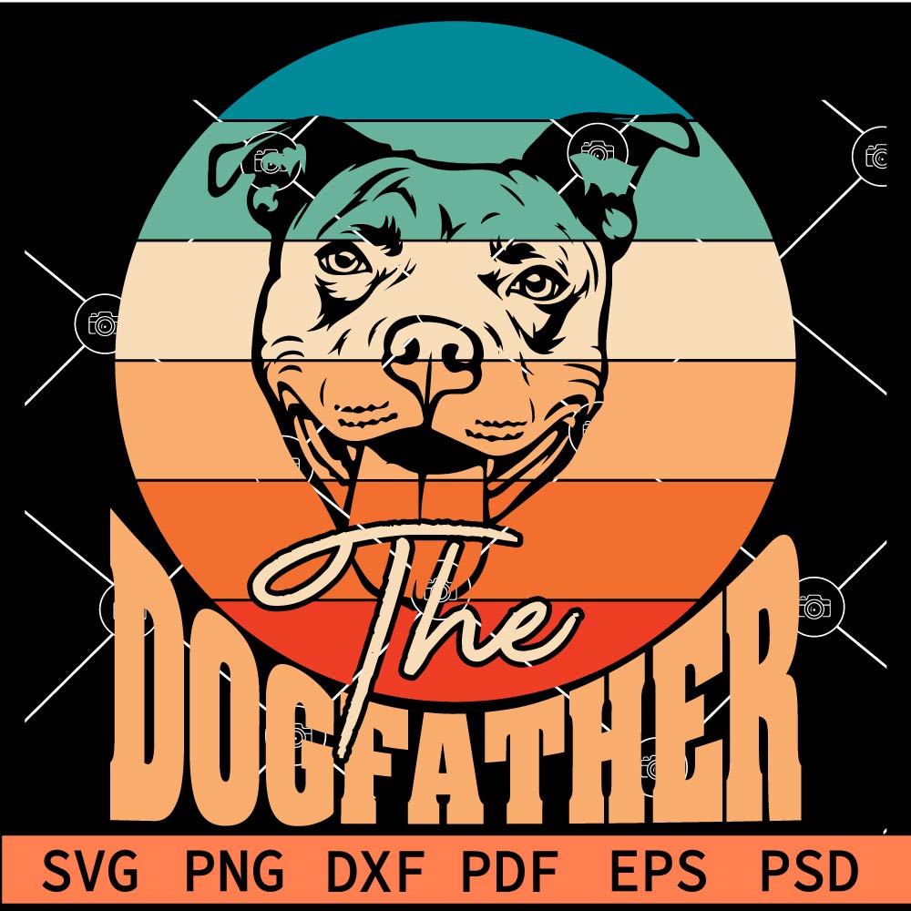 Retro Circle the dog father SVG, The Dog Father Vintage Circle SVG