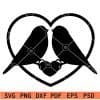Birds and heart symbol SVG