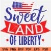 Sweet Land of Liberty US Map SVG