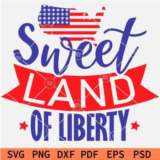 Sweet Land of Liberty US Map SVG