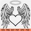 Angel Wings Heart Symbol Svg