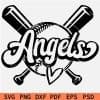 Angels baseball ball and Hit Sticks SVG