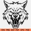 Aggressive Wolf Head SVG