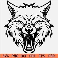 Aggressive Wolf Head SVG