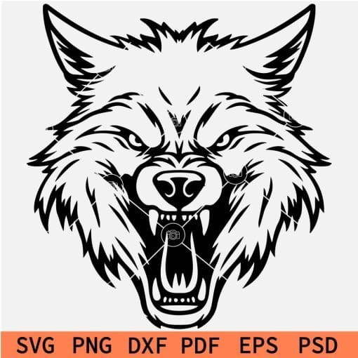 Aggressive Wolf Head SVG