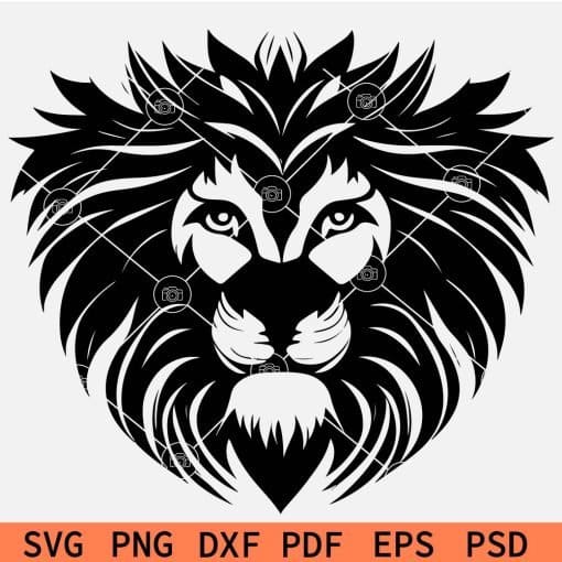 Lion Head Stencil SVG