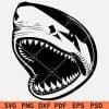 Aggressive Shark Head SVG,