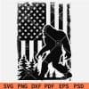  Big Foot in Forest inside Distressed US Flag SVG