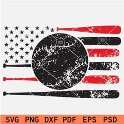 Distressed Baseball Flag SVG