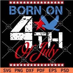 Born on 4th of July Dove SVG