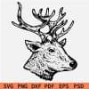 Buck Head Stencil SVG,