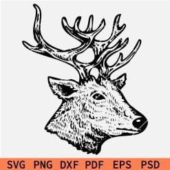 Buck Head Stencil SVG,