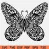 Butterfly Zentangle Svg