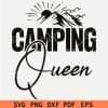 Camping Queen Sunset Mountain SVG