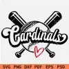 Cardinals Baseball with Hit Sticks SVG